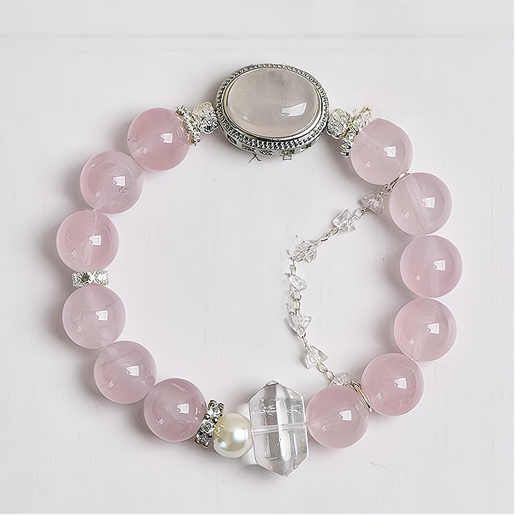 Blossom Heart Rose Quartz Bracelet